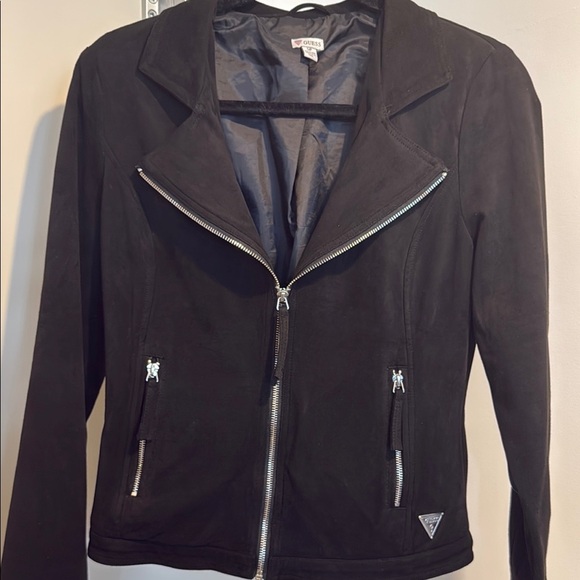 Guess Jackets & Blazers - NWOT Y2K Guess Women's Suede Black Jacket